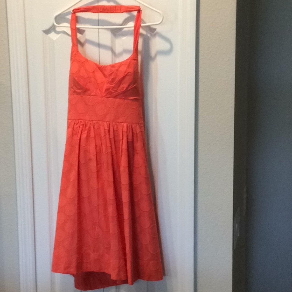 B. Smart coral halter dress